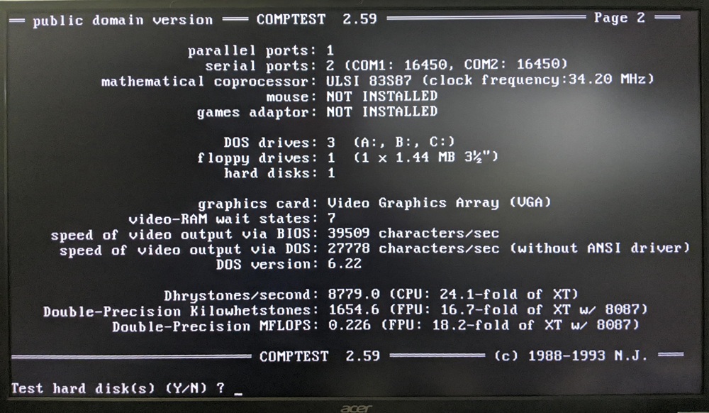 DOS - COMPTEST