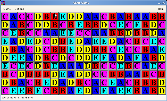 Screenshot of the gsame game